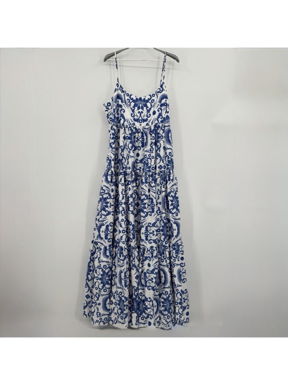 Borgo De Nor Venezia Blue Floral Merle Sleeveless Maxi Dress US 12 UK 16 $975